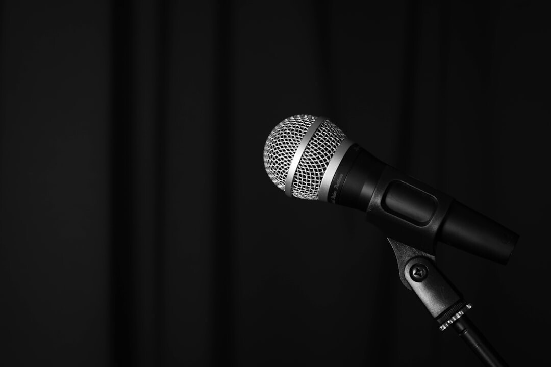 Microphone set up for a live interview recording
